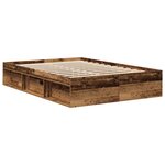 vidaXL Cadre de lit sans matelas chêne fumé 135x190 cm