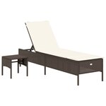 vidaXL Ensemble de chaises longues et coussins 3 Pièces marron poly rotin