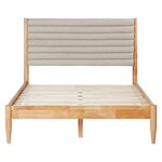 Lit 2 Places 140x200 cm tissu Bouclé Beige