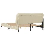 vidaXL Cadre de lit sans matelas crème 160x200 cm tissu