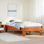 vidaXL Cadre de lit sans matelas cire marron 100x200cm bois pin massif