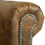 vidaXL Canapé Chesterfield 2 places cuir artificiel marron