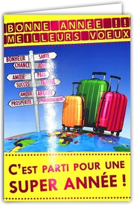 Lot 10 cartes identiques bonne année meilleurs vœux avec 10 enveloppes blanches