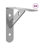 vidaXL Supports d'étagères 4Pièces 15x2 5x11 5cm argenté acier inoxydable