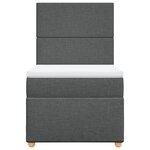 vidaXL Sommier à lattes de lit avec matelas Gris foncé 100x200cm Tissu