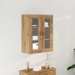 Armoire murale vidaXL avec portes en verre Chêne artisanal 69 5x34x90 cm
