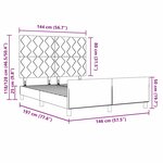 Cadre de lit vidaXL Marron foncé 140x190 cm Tissu
