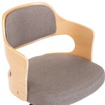 vidaXL Chaises pivotantes à manger lot de 2 taupe bois courbé et tissu