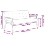 vidaXL Canapé à 3 places Noir Similicuir