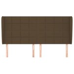vidaXL Tête de lit avec oreilles Marron foncé 163x23x118/128 cm Tissu