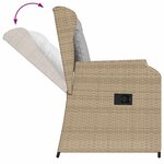 vidaXL Banc de jardin avec coussin 2 Pièces Beige Poly rotin