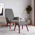 vidaXL Chaise de relaxation avec repose-pied Gris clair Tissu