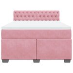 vidaXL Sommier à lattes de lit et matelas rose foncé 140x200cm velours