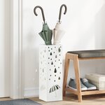 vidaXL Porte-parapluies Blanc Métal Standard Motif Porte-parapluies
