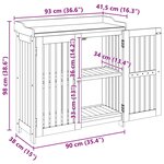 vidaXL Armoire de jardin Marron 93 x 41.5 x 98cm Bois d'Acacia Massif