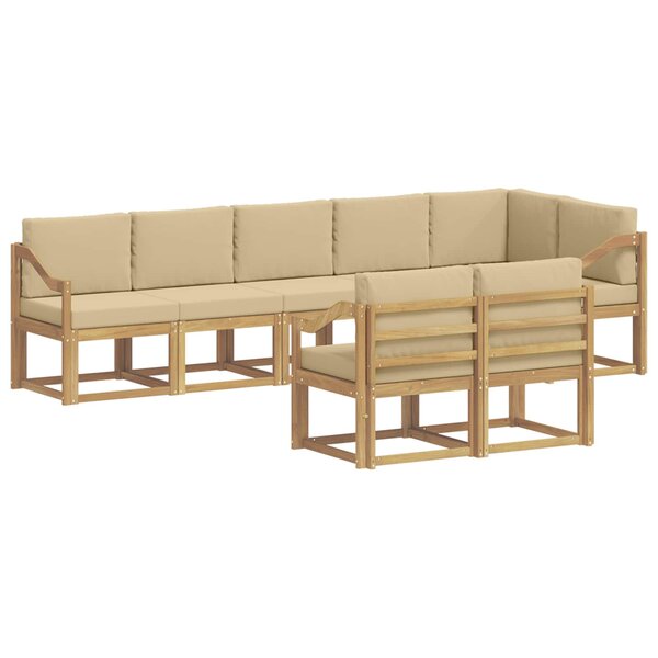 vidaXL Ensemble de canapés d'extérieur 8 pc Blanc et Beige Polyester
