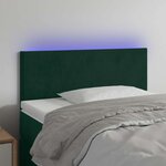 vidaXL Tête de lit à LED Vert foncé 90x5x78/88 cm Velours