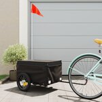 vidaXL Remorque de vélo noir 30 kg fer