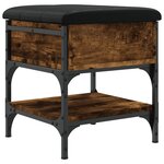 vidaXL Banc à chaussures chêne fumé 42x42x45 cm bois d'ingénierie