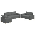vidaXL Ensemble de Canapés 3 Pièces Gris 220 x 78 x 84 cm tissu