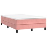 vidaXL Sommier à lattes de lit avec matelas Rose 120x200 cm Velours