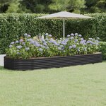 vidaXL Lit surélevé de jardin Acier galvanisé Anthracite