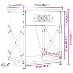 vidaXL Table de nuit avec station de chargement Chêne sonoma
