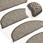 vidaXL Tapis d'escalier autocollants aspect sisal 15 Pièces 56x17x3 cm