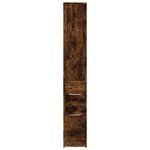 vidaXL Armoire de salle de bain étroite avec roulettes chêne fumé