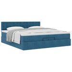 vidaXL Cadre de lit ottoman avec matelas bleu foncé 200x200 cm velours