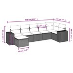 vidaXL Salon de jardin avec coussins 7 Pièces gris résine tressée