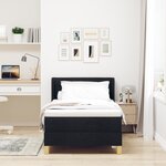 vidaXL Lit à ressorts avec matelas avec tête de lit Noir 80 x 200 cm
