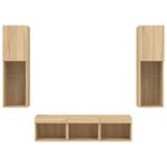 vidaXL Unités murales TV avec LED 5 Pièces chêne sonoma bois d'ingénierie