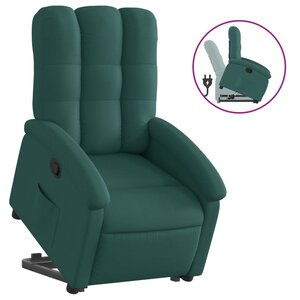 vidaXL Fauteuil inclinable vert foncé tissu