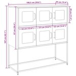 vidaXL Buffet vert olive 100 5x39x107 cm acier laminé à froid