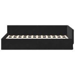 vidaXL Cadre de lit d'angle avec tête de lit Noir 90 cm x 200 cm