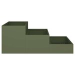 vidaXL Cache-pot de jardin Vert olive 90 x 90 x 35 cm Acier