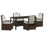 vidaXL Ensemble de Salle à Manger de Jardin 5 pièces Brun Rattan Poly