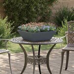 vidaXL Pot de jardin en forme de bol Anthracite 50 x 50 x 15 cm Acier