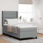 vidaXL Lit à ressorts avec matelas Gris clair 200 x 80 cm tissu