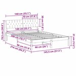 vidaXL Cadre de lit Marron et taupe 140 x 200 cm Bois massif en pin