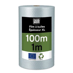 Pack And Move - Film À Bulle Recyclé - 1 X 100 M - Déménagement  Expédition Et Protection - Papier Bulle De Qualité - 70  recyclé