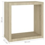 vidaXL Étagères cube murales 4 Pièces Chêne sonoma 30x15x30 cm