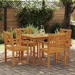 vidaXL Ensemble de salle à manger pour jardin 5 Pièces Marron