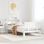 vidaXL Cadre de lit avec tête de lit sans matelas blanc 90x200 cm