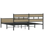 vidaXL Cadre de lit en métal sans matelas chêne sonoma 200x200 cm