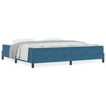 vidaXL Lit boxspring avec matelas Bleu foncé 200 x 200 cm Velours