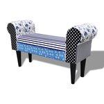 vidaXL Banc Design avec patchwork Bleu et blanc