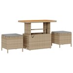 vidaXL Ensemble de Canapé de Jardin de 9 Pièces avec Coussins Beige Rattan Acacia