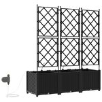 vidaXL Jardinières de jardin avec système d'irrigation 3 Pièces Noir